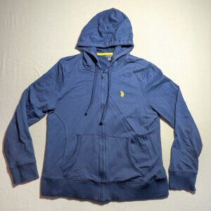 U.S. Polo Assn. full zip hoodie boys size XL blue with yellow logo